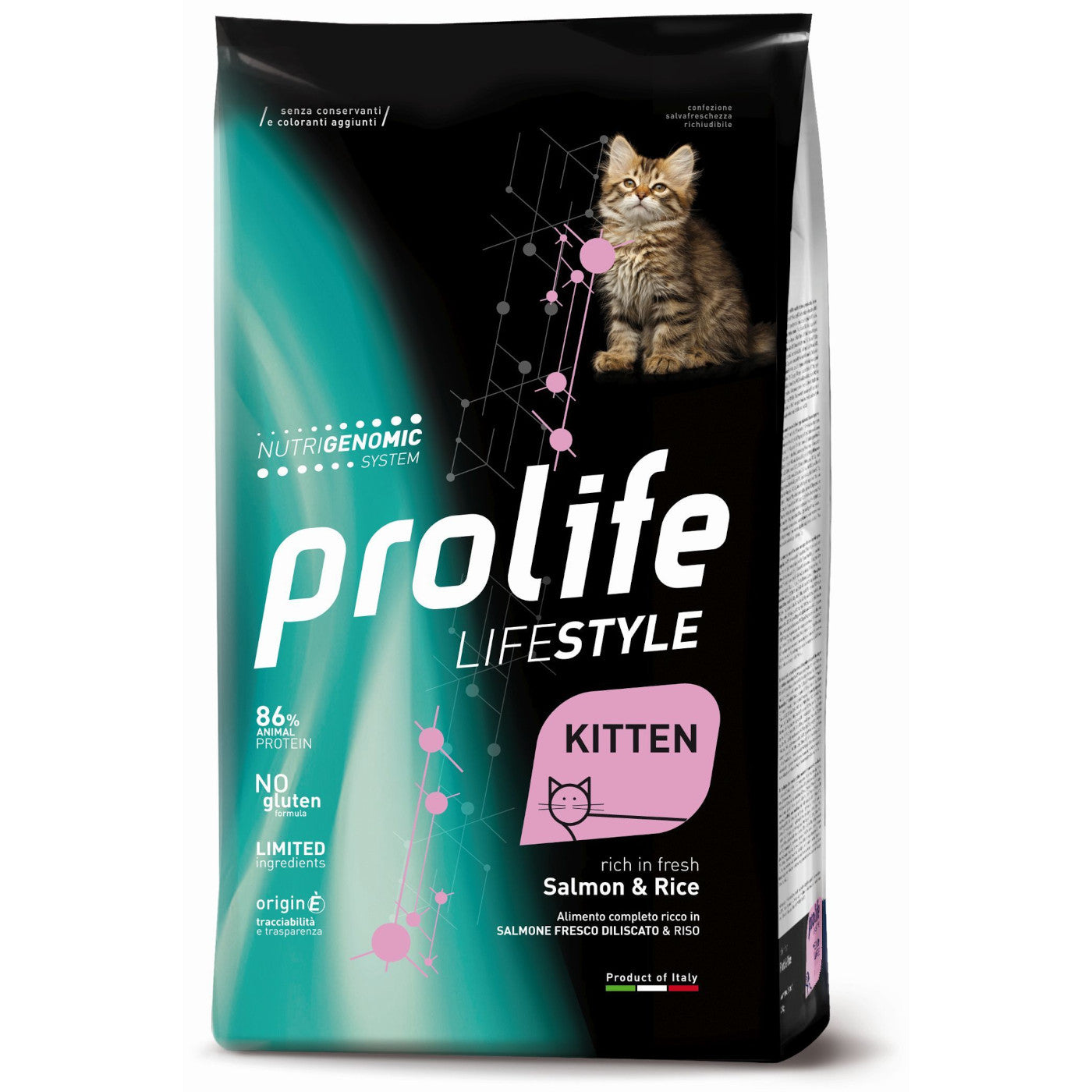 Prolife Lifestyle Kitten Salmone e Riso 400g - Cibo per Gattini Prolife Lifestyle Kitten Salmone e Riso 400g - Cibo per Gattini